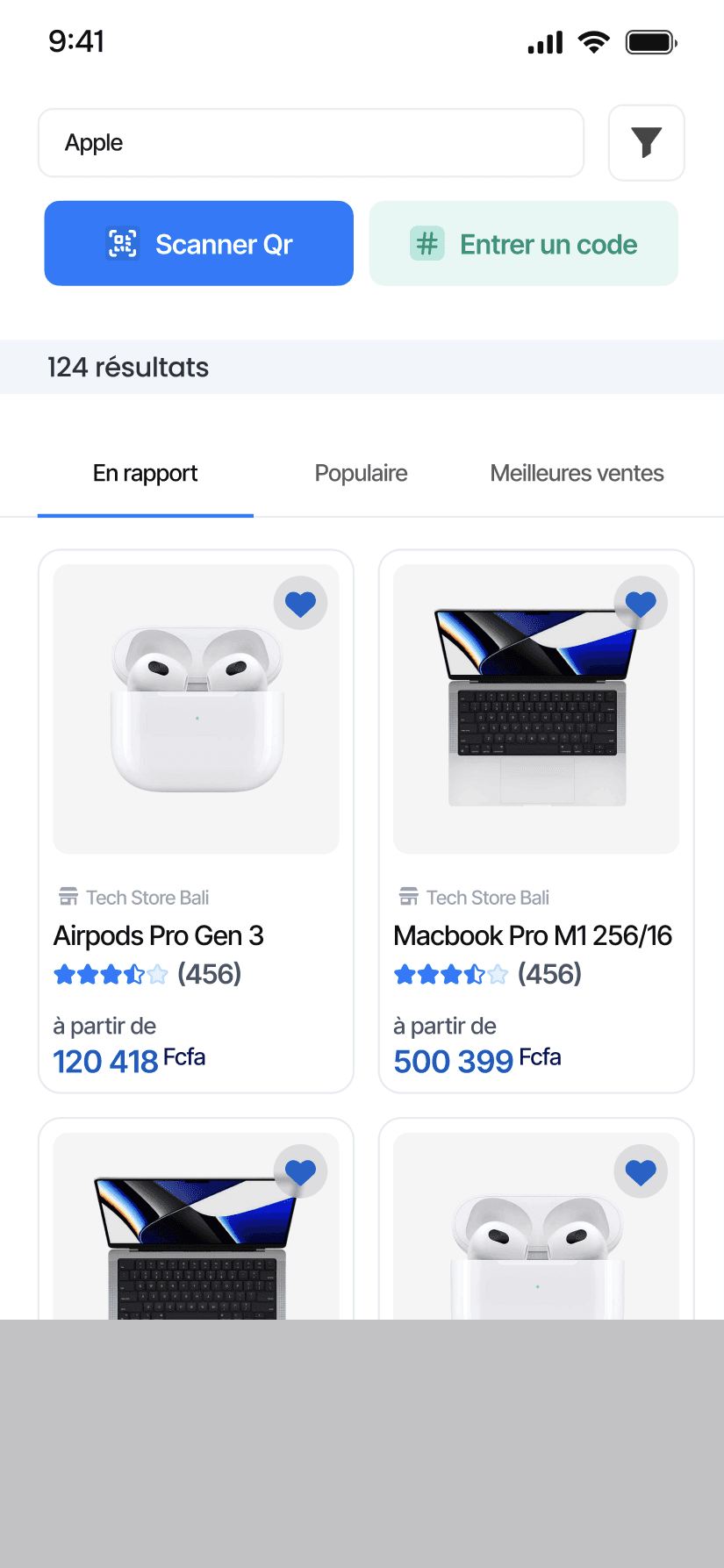 Choisissez un produit
